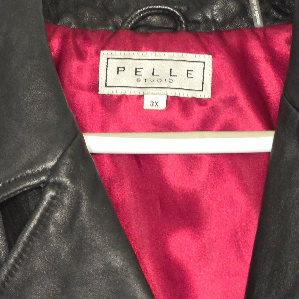 Pelle Studio Wilsons Leather Black Leather Blazer Jacket Women's 3X - Picture 6 of 8